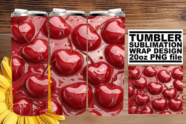 Vibrant Fruit Pattern Tumbler Wrap Design, Spring Sublimation Art Sublimation afrosvg 