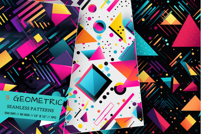 vibrant geometric patterns, retro patterns, hippie patterns Sublimation FloridPrintables 