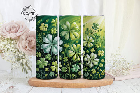 Vibrant Glossy Clover Field 20oz Tumbler Sublimation sassyprint 