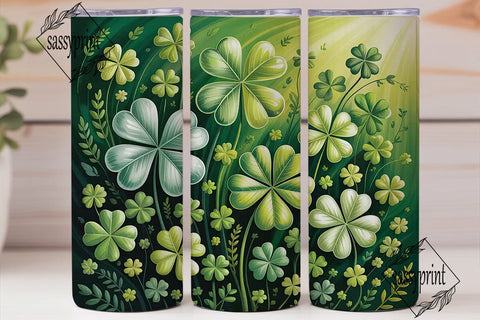 Vibrant Glossy Clover Field 20oz Tumbler Sublimation sassyprint 
