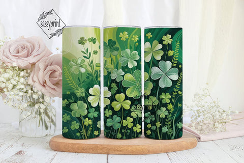 Vibrant Glossy Clover Field 20oz Tumbler Sublimation sassyprint 