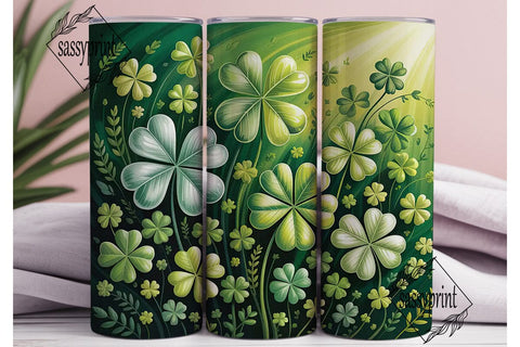 Vibrant Glossy Clover Field 20oz Tumbler Sublimation sassyprint 