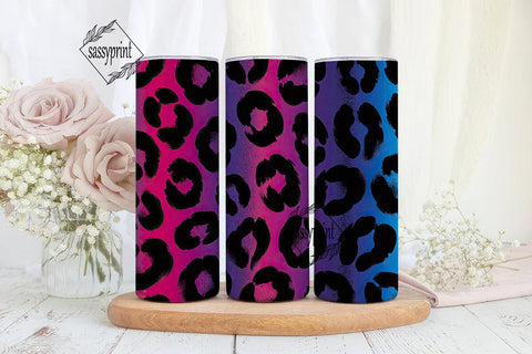 Vibrant Gradient Leopard Print Tumbler Sublimation sassyprint 