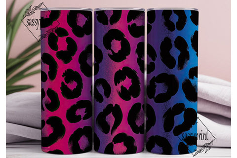 Vibrant Gradient Leopard Print Tumbler Sublimation sassyprint 
