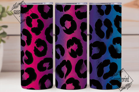 Vibrant Gradient Leopard Print Tumbler Sublimation sassyprint 
