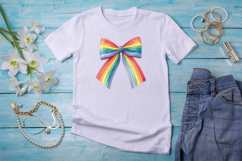 Vibrant Gradient Rainbow Coquette Bow Clipart, vibrant rainbow bow, gradient coquette bow, colorful bow design, rainbow clipart art, digital bow design, sublimation bow clipart Sublimation FloridPrintables 