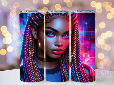 Vibrant Graffiti Reggae Tumbler, Colorful Braids, Reggae Woman, Sublimation Art, 20oz Tumbler, Bold Wrap, Vibrant Design Sublimation SvggirlplusArt 