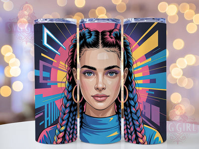 Vibrant Graffiti Reggae Tumbler, Colorful Braids, Reggae Woman, Sublimation Art, 20oz Tumbler, Bold Wrap, Vibrant Design Sublimation SvggirlplusArt 