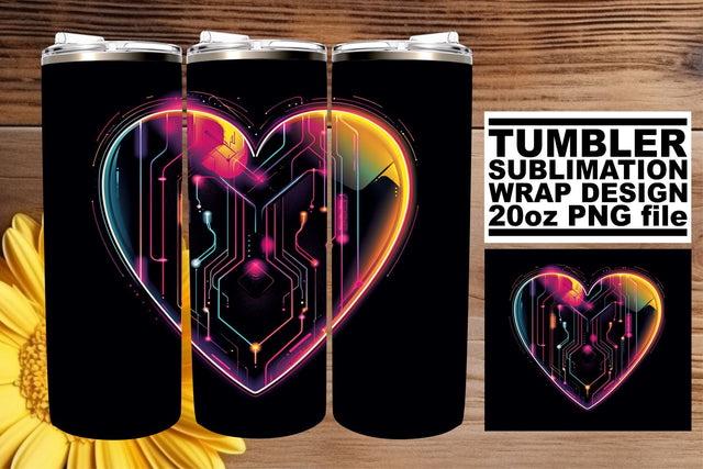 Vibrant Heart Tumbler - Sublimation Bliss Sublimation afrosvg 