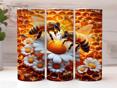 Vibrant Honeycomb Honeybee Tumbler, Honeybee Tumbler Design, Vibrant Honeycomb Wrap, Artistic Bee Wrap, Nature Honey Wrap, Sublimation Design, Trendy Gift Idea Sublimation Lara' s Designs 