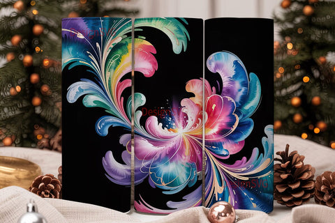 Vibrant Ink Swirls 20oz Tumbler Wrap Sublimation DesignSVG 