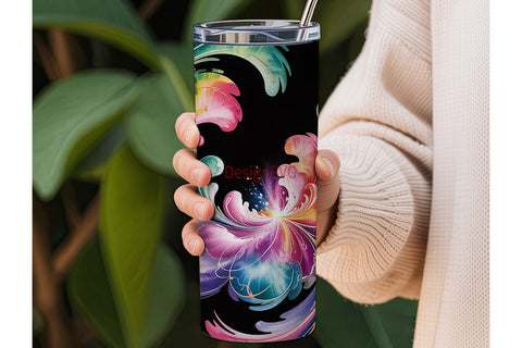 Vibrant Ink Swirls 20oz Tumbler Wrap Sublimation DesignSVG 