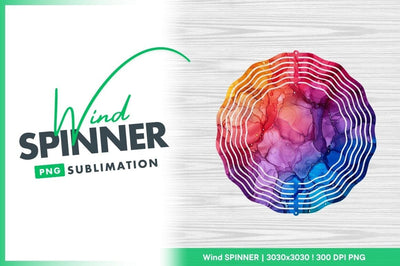 Vibrant ink wash abstract background wind spinner round png Sublimation Regulrcrative 