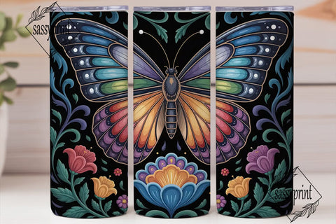 Vibrant Kaleidoscope Butterfly Tumbler Sublimation sassyprint 