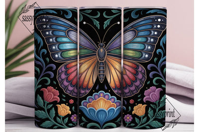 Vibrant Kaleidoscope Butterfly Tumbler Sublimation sassyprint 
