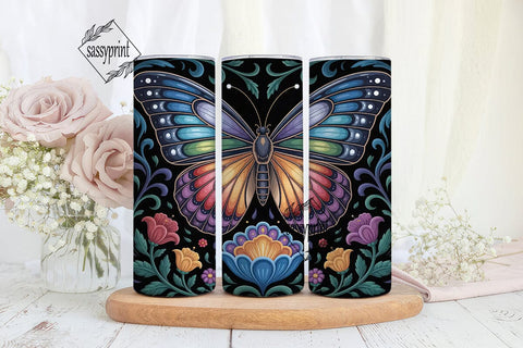 Vibrant Kaleidoscope Butterfly Tumbler Sublimation sassyprint 