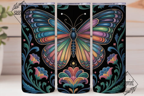 Vibrant Kaleidoscope Butterfly Tumbler Sublimation sassyprint 