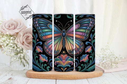 Vibrant Kaleidoscope Butterfly Tumbler Sublimation sassyprint 