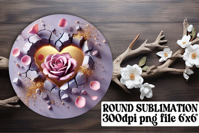 Vibrant keychain designs, ready for round sublimation use! , 3D Heart Sublimation afrosvg 