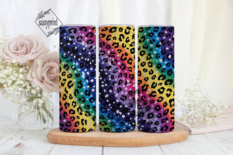 Vibrant Leopard Glitter 20oz Tumbler Sublimation sassyprint 
