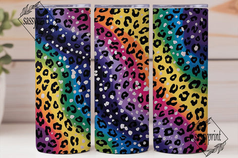 Vibrant Leopard Glitter 20oz Tumbler Sublimation sassyprint 