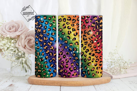 Vibrant Leopard Glitter 20oz Tumbler Sublimation sassyprint 