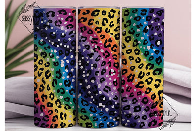 Vibrant Leopard Glitter 20oz Tumbler Sublimation sassyprint 