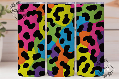 Vibrant Leopard Print 20oz Tumbler Wrap Sublimation sassyprint 
