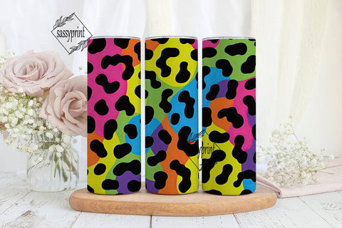 Vibrant Leopard Print 20oz Tumbler Wrap Sublimation sassyprint 