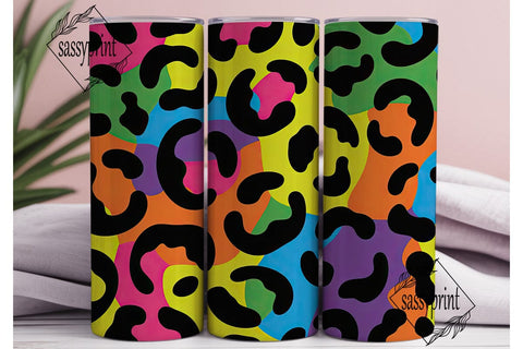 Vibrant Leopard Print 20oz Tumbler Wrap Sublimation sassyprint 