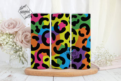 Vibrant Leopard Print 20oz Tumbler Wrap Sublimation sassyprint 