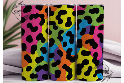 Vibrant Leopard Print 20oz Tumbler Wrap Sublimation sassyprint 