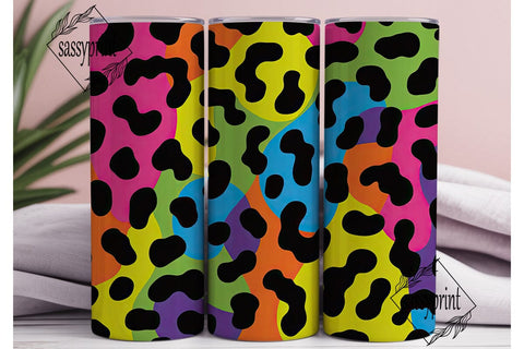 Vibrant Leopard Print 20oz Tumbler Wrap Sublimation sassyprint 