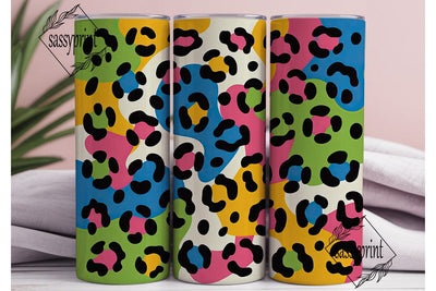 Vibrant Leopard Print Tumbler Wrap PNG Sublimation sassyprint 