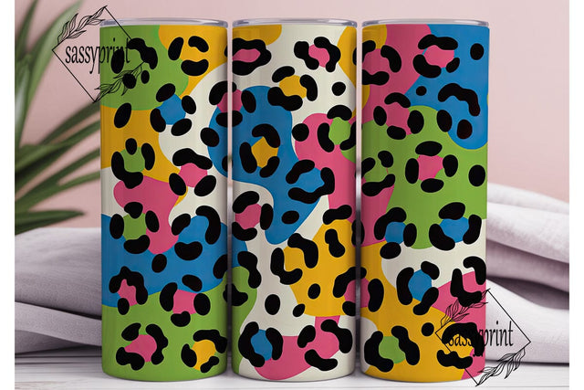 Vibrant Leopard Print Tumbler Wrap PNG Sublimation sassyprint 