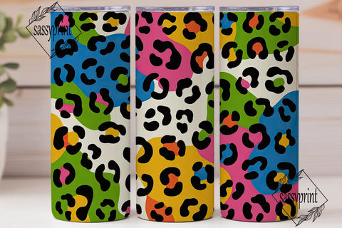 Vibrant Leopard Print Tumbler Wrap PNG Sublimation sassyprint 