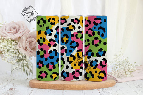 Vibrant Leopard Print Tumbler Wrap PNG Sublimation sassyprint 