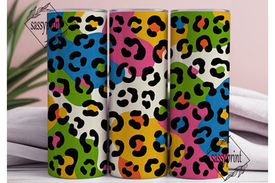 Vibrant Leopard Print Tumbler Wrap PNG Sublimation sassyprint 