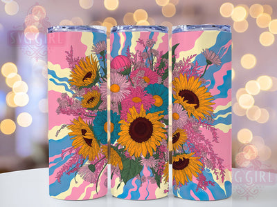 Vibrant Leopard Sunflower Tumbler, Colorful Wrap, Leopard Print, Sublimation Art, 20oz Tumbler, Bold Design, Floral Pattern Sublimation SvggirlplusArt 