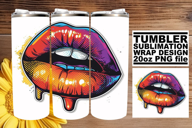 Vibrant Lip Art Tumbler Sublimation Sublimation afrosvg 