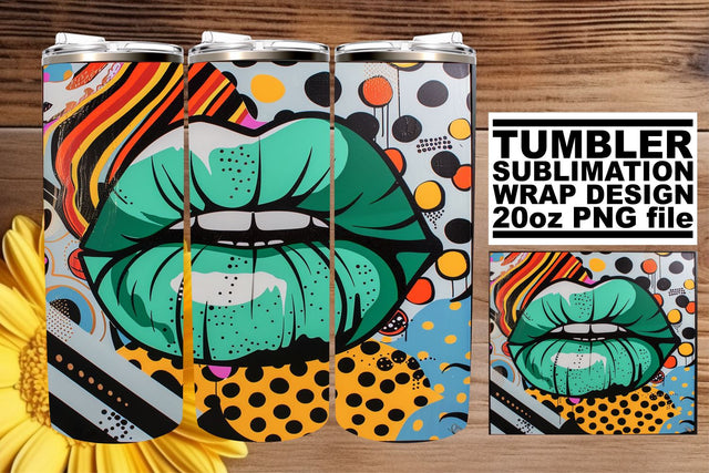 Vibrant Lip Art Tumbler Wrap – 20oz Sublimation Design Sublimation afrosvg 