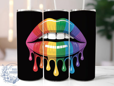 Vibrant Lips Pride 20oz Tumbler, Vibrant Lips, Seductive Design, Tumbler Wrap, Sublimation Design, 20oz Tumbler, LGBTQ Pride Sublimation ToriDesigns 