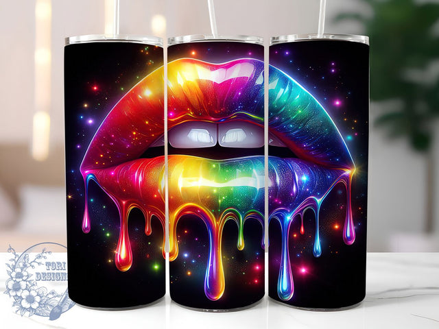 Vibrant Lips Pride 20oz Tumbler, Vibrant Lips, Seductive Design, Tumbler Wrap, Sublimation Design, 20oz Tumbler, LGBTQ Pride Sublimation ToriDesigns 
