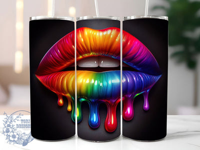 Vibrant Lips Pride 20oz Tumbler, Vibrant Lips, Seductive Design, Tumbler Wrap, Sublimation Design, 20oz Tumbler, LGBTQ Pride Sublimation ToriDesigns 