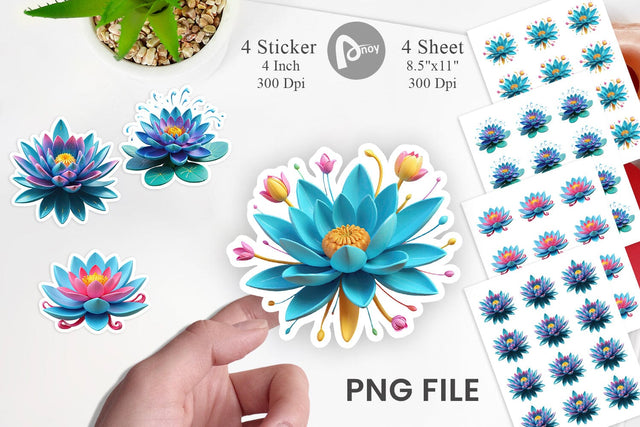 Vibrant Lotus Sticker Sublimation artnoy 