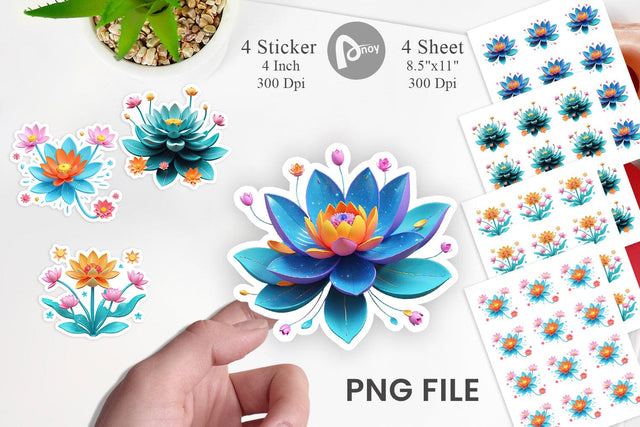 Vibrant Lotus Sticker Sublimation artnoy 