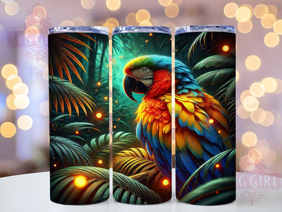 Vibrant Macaw 20oz Tumbler, Colorful Bird Art, 20oz Tumbler Wrap, Sublimation Design, Tropical Decor, Parrot Lover Gift, Vibrant Bird Gift Sublimation SvggirlplusArt 