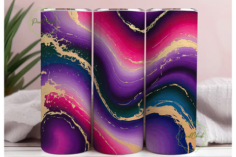 Vibrant Magenta Gold Veins 20oz Tumbler Sublimation PixelChick 