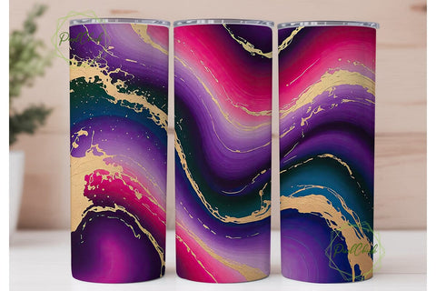 Vibrant Magenta Gold Veins 20oz Tumbler Sublimation PixelChick 