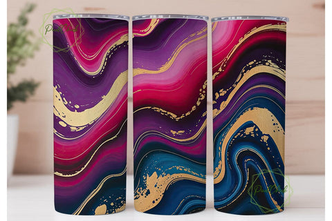 Vibrant Magenta Gold Veins 20oz Tumbler Sublimation PixelChick 